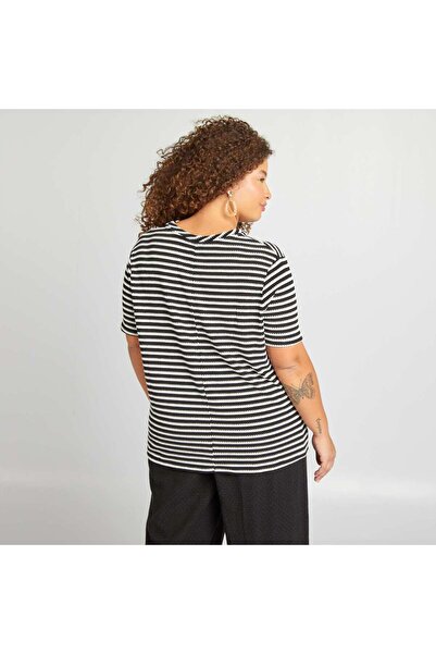 KIABI Striped stretch T-shirt BEIGE