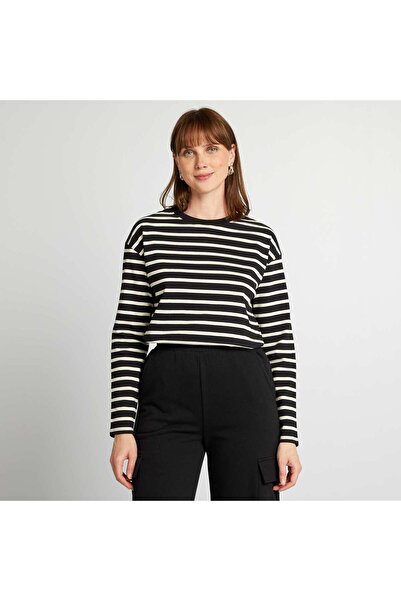 KIABI Oversized long-sleeved T-shirt BLACK