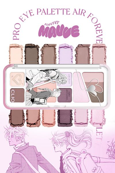 CLIO Clio Pro Eye Palette Air - 14 Forever Mauve Eye Shadow Palette with Light Texture and Intense Colors