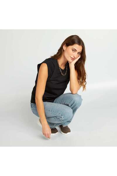 KIABI Sleeveless T-shirt black