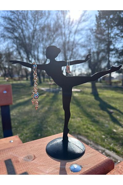 3dlab Hard Plastic Decorative Ballerina Design Jewelry Stand - Organizer and Ring/Earring/Necklace Rack
