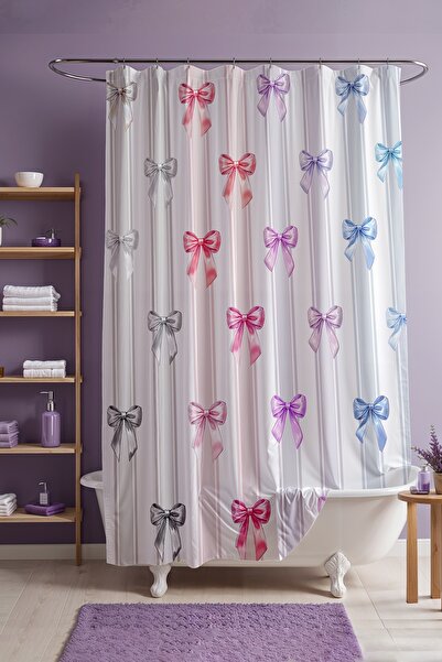 EVPANYA Кольоровий візерунок з бантиками, 175x200 см, занавіска для душової к...
