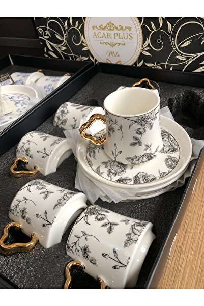 ACAR Mila 6 Kişilik Kahve Fincanı Takımı - 90 ml Model-1 06046