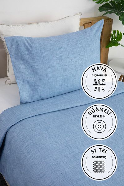 FAVORA Set cuvertură de pilota Vega Cotton Ranforce - Albastru