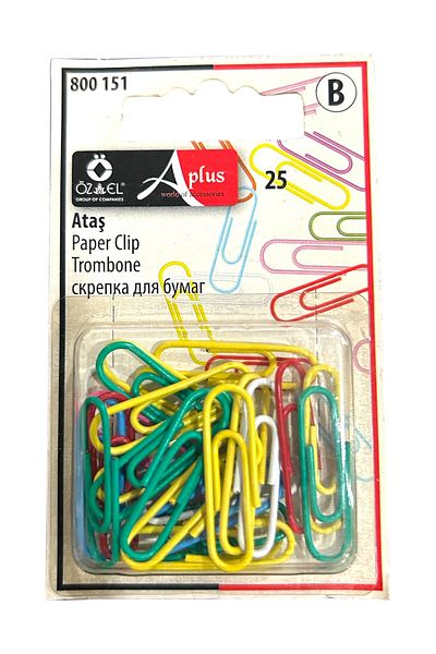 ÖZ-EL AŞ 100 Colored Paper Clips, Notebook Paper Clips, Multi-Purpose Paper Clips 800 151