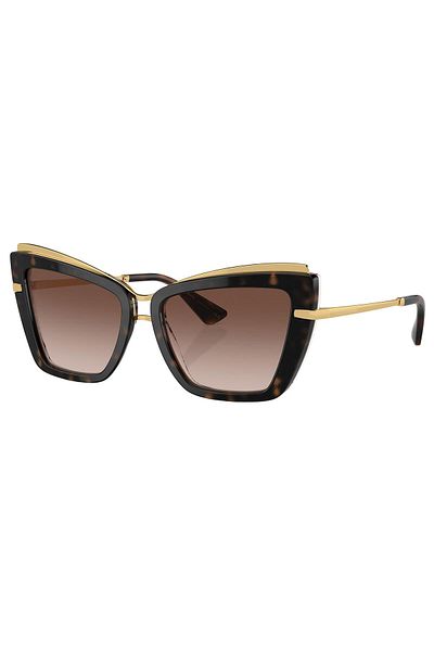 Dolce&Gabbana Dolce & Gabbana Woman Cat Eye Sunglasses- Dg 4472 - Lense Size:54mm - Havana On White Barrow