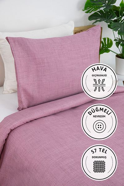 FAVORA Σετ Παπλωματοθήκη Μονή Vega Cotton Ranforce - Μωβ