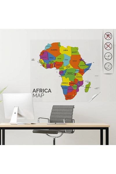 ZERO LAND Static Paper Color Africa Map 72 cm X 84 cm Hnzrn