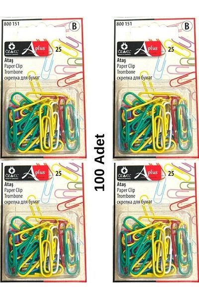 ÖZ-EL AŞ 100 Colored Paper Clips, Notebook Paper Clips, Multi-Purpose Paper Clips 800 151