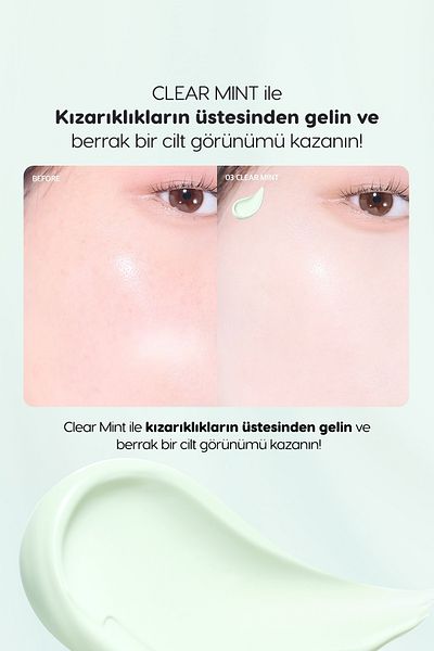 PERIPERA Cream Tone Equalizing Filter - Neutralizing Redness, Spf30, Milk Tone up (003 Clear Mint)
