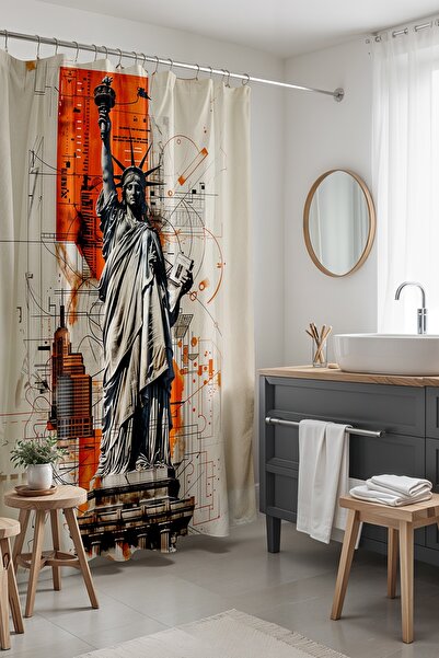 EVPANYA Zavjesa za kupatilo, Statua slobode Sa deznom Zavjesa za tuš, Zavjesa...