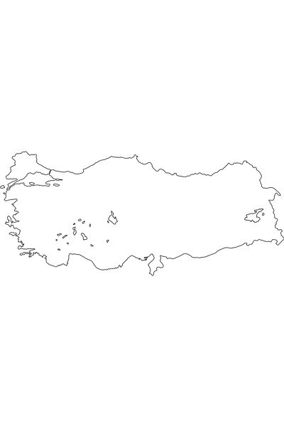 ZERO LAND Static Paper Mute Turkey Map 48 cm X 114 cm Wlzor