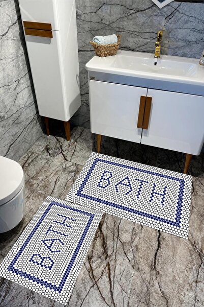 Carmine Carpet Set de 2 covorașe de baie lavabile, imprimate digital, cu mode...