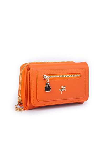 Nas Bag Women's Medium Size Multi-Card Holder Orange Dona Wallet