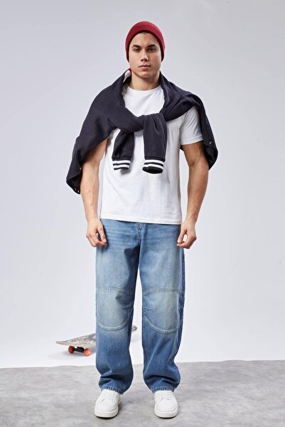 CEDY DENIM High Quality Men's High Waist Skater Baggy Jeanpantolon C362-Light-Blue