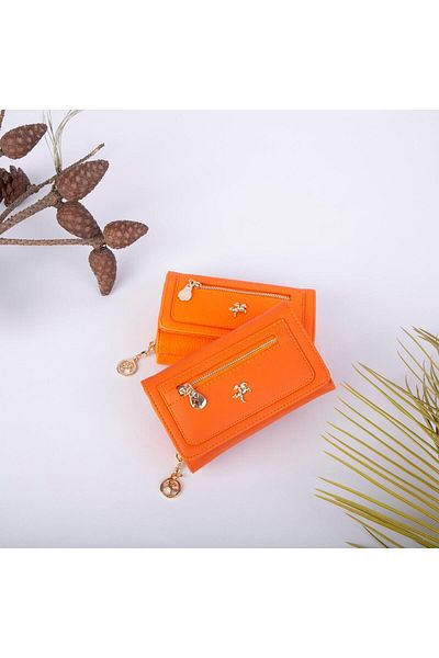 Nas Bag Women's Medium Size Multi-Card Holder Orange Dona Wallet
