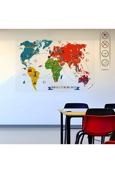 ZERO LAND Static Paper World Travel Map 60 cm X 100 cm Zngzr
