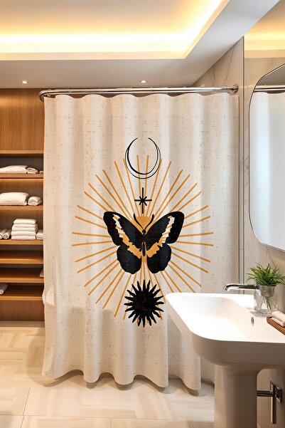 EVPANYA Занавіска для ванної кімнати, занавіска для душу з малюнком метеликів...