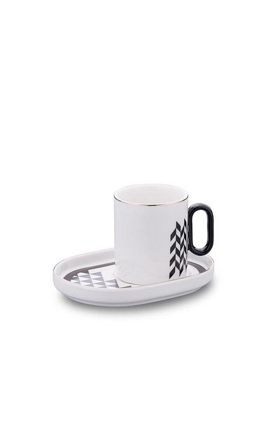KORKMAZ A8699-4 Kappa 4 Piece Coffee Cup Set for 2 People