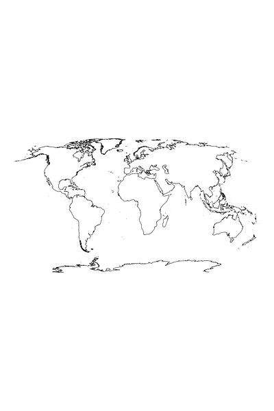 ZERO LAND Static Paper Mute World Map 56 cm X 114 cm Hnzrn