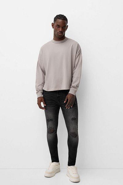Bershka Super skinny ripped jeans