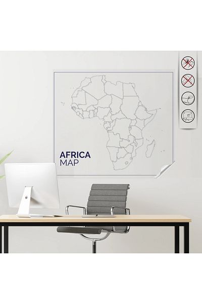 ZERO LAND Static Paper Colorless Mute Africa Map 150 cm X 170 cm Hnzrn