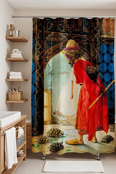 EVPANYA Занавіска для ванної кімнати, занавіска для душу з малюнком черепахи,...