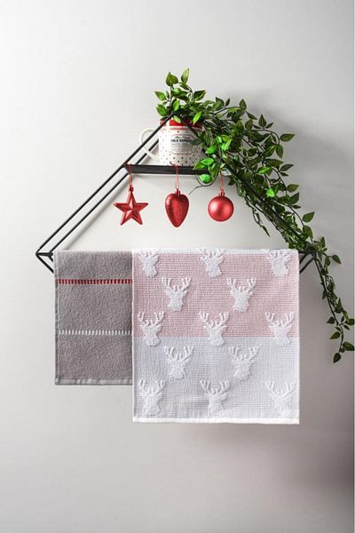 Ender Home Primula New Year 2-Piece Gift Towel Set – 30X50Cm
