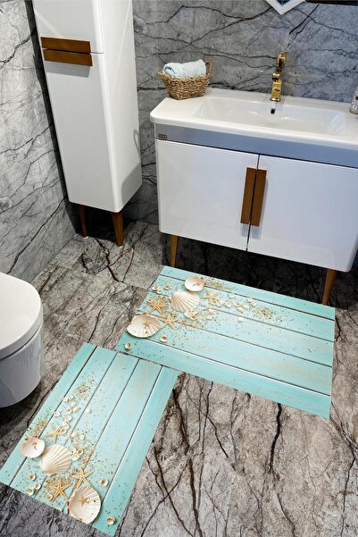 Carmine Carpet Set de 2 covorașe de baie lavabile, antiderapante, imprimate d...