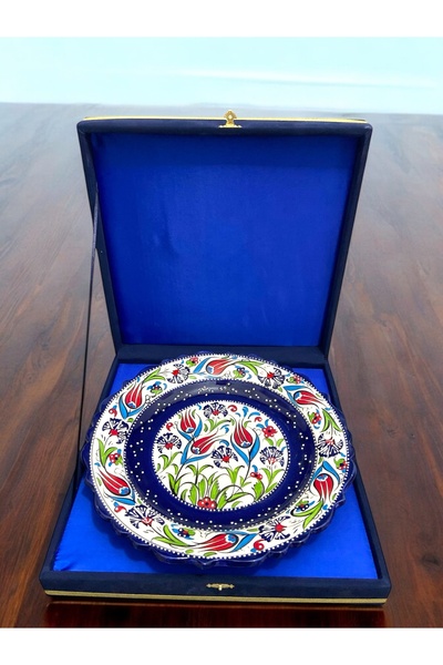STORESZA El Yapımı 30 cm Kütahya Çinisi Dekoratif Tabak - Özel Kutusunda