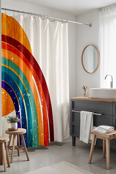 EVPANYA Занавіска для ванної кімнати, занавіска для душу з малюнком веселки н...