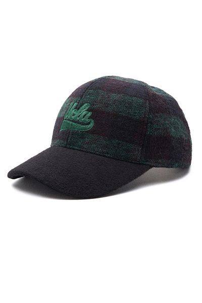 UCLA Symere Navy Blue-Green Baseball Cap Plaid Stamp Embroidery and Metal Buckle Standard Fit Unisex Hat