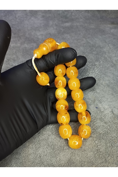 Mos Tespih Büyük Boy Üst Düzey Maskot Toz Kehribar Tesbih