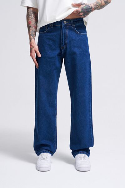 Machinist Ανδρικό εφέ Relaxed Baggy Jeam σκούρο μπλε παντελόνι
