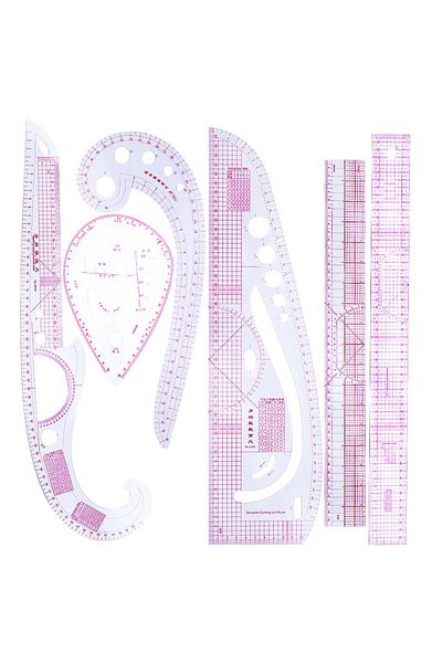Choice 6PCS French Metric Ruler Clothing Fashion Ruler Curve Shaped Grading Rulers Sewing Tools for Sewi...