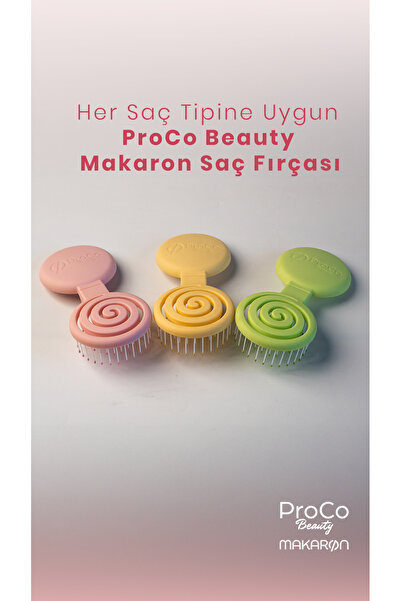 ProCo Beauty Makaron Saç Fırçası-üç Boyutlu 3d Esnek Aynalı Çanta Boy Saç Fırçası-compact Detangler