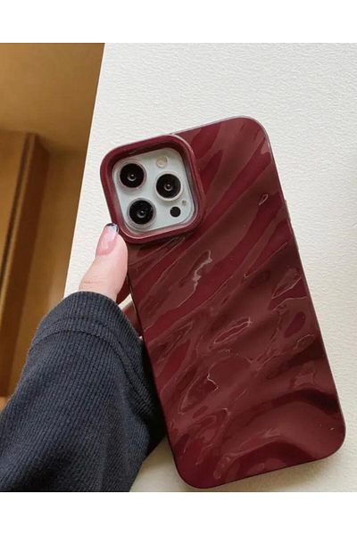 Burroe Atalier iPhone 13 Pro Burgundy Water Ripple Phone Case