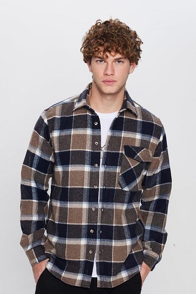 Tudors Men's Regular Fit Classic Cut Lumberjack Single Pocket Flap Winter Shirt