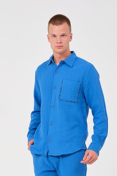 RELAXL Σετ πιτζάμες Unisex Blue Muslin από 100% βαμβάκι