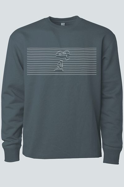 ROCKANDROLL Ανδρικό φούτερ με ριγέ Dog Crew Neck Anthracite