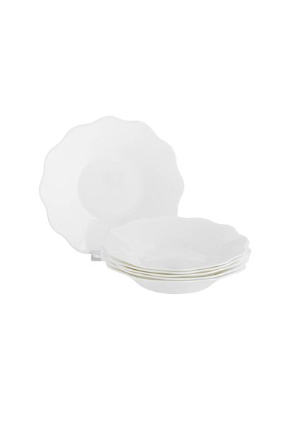 Dania Edam Goit Arcopal White Round Wavy Plate Set 6 Pieces 20 cm