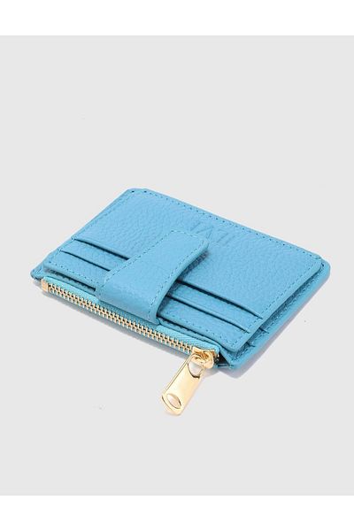 İLVİ Suport pentru carduri unisex albastru din piele naturală Houston