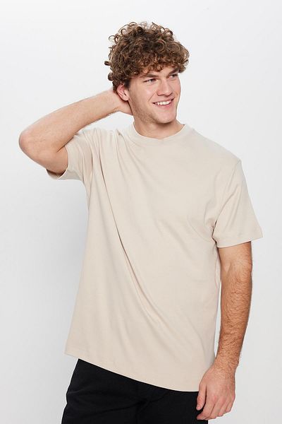 Tudors Unisex Relax Fit Pohodlný střih 100% bavlna Měkká textura Basic Crew Crew Stone Tričko