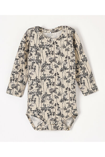 Name it بدلة جسم بأكمام طويلة بطبعة أشجار - لون الشوفان