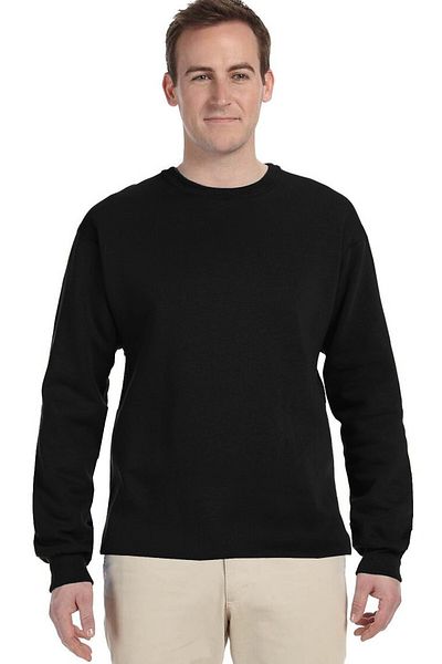 ROCKANDROLL Plain, Unprinted Crew Neck Black Men's Sweatshirt