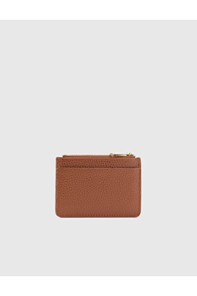 İLVİ Houston Genuine Floater Leather Unisex Tan Card Holder