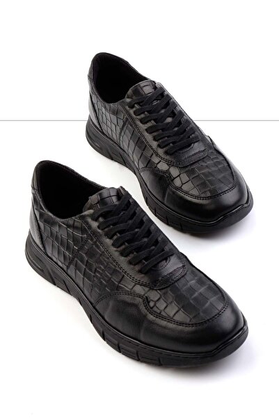 Bambi Siyah Leather Erkek Casual Ayakkabı E01759041603