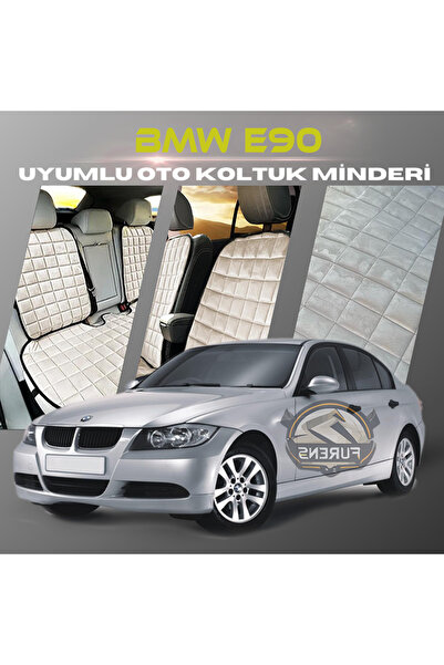 SHOOPLAA طقم وسائد مقعد السيارة باللون البيج Bmw E90 مع جيوب ريش تايلاندية وظ...