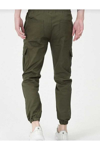 AZRA ÇOCUK GİYİM Linen Cargo Pocket Canvas Trousers with Elastic Waist