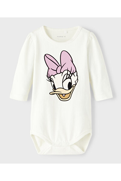 Name it Daisy Duck Long Sleeves Romper - White
